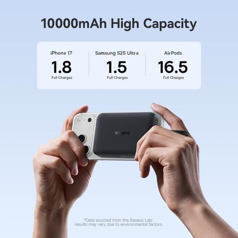 Pin Dự Phòng Không Dây Tích Hợp Cáp Type-C Baseus EnerFill FM11 10000mAh 30W (15W Wireless Charging, Airline-Approved, NTC Temperature Control)