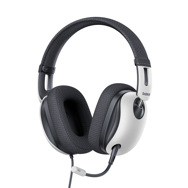 Tai nghe chụp tai Gaming có dây Baseus GoPlay 1 Max Gaming Wired Headphones Moon White Tai nghe chụp tai Gaming có dây Baseus GoPlay 1 Max Gaming Wired Headphones Moon White