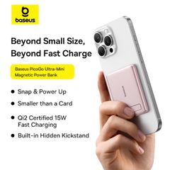 Pin Dự Phòng Không Dây Từ Tính Baseus PicoGo AM31 5000mAh 20W (With Kickstand, Wireless Charging Qi2 15W)