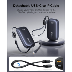 Pin Dự Phòng Baseus EnerFill FC21 Qpow 3 Ultra 10000mAh 45W (Digital Display, with C to iP Detachable Cable)