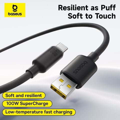 Cáp Sạc Nhanh USB to Type-C Baseus Foamed Silicone 100W (Foamed Silicone)