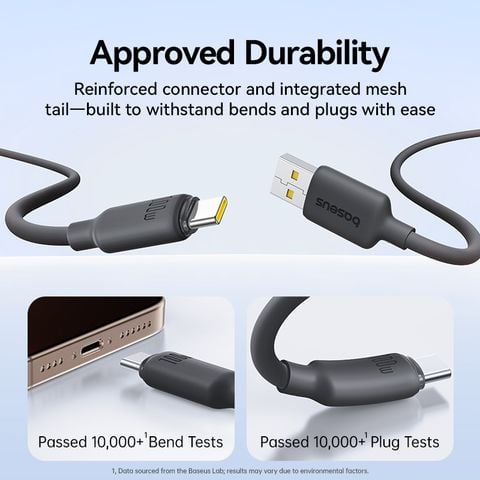 Cáp Sạc Nhanh USB to Type-C Baseus Foamed Silicone 100W (Foamed Silicone)