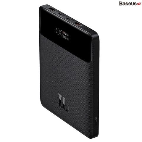 OS-Baseus Blade High Power Digital Display Quick Charge Power Bank 20000mAh 100W Black with Cable Type-C to Type-C 100W(20V/5A) 1m Black