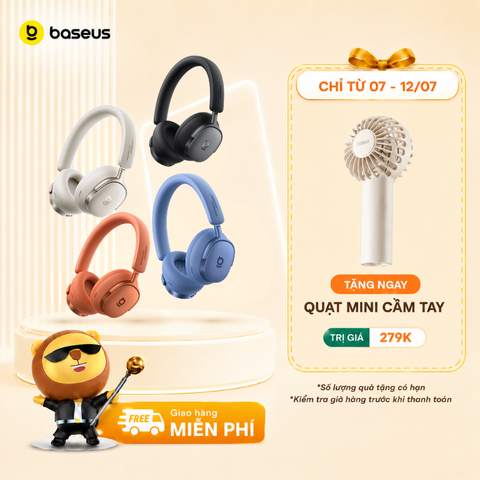 Tai Nghe Chụp Tai Không Dây Baseus Inspire XH1 (Bluetooth v6.1, 100H, Smart App Control, -48dB ANC, 5-Mic ENC, Sound By Bose, Dolby Audio, LDAC, Hi-Res Audio, SuperBass 3.0, SuperBalance 3.0, SoundFit)