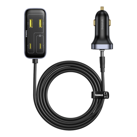 Tẩu Sạc Cho Ô Tô Baseus BackseatPal L1 In-vehicle 3U+3C 110W (with 1.5m Extension Cord Cable)