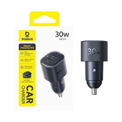 Tẩu Sạc Ô Tô Baseus PrimeTrip VP2 30W (2*Type-C ports)