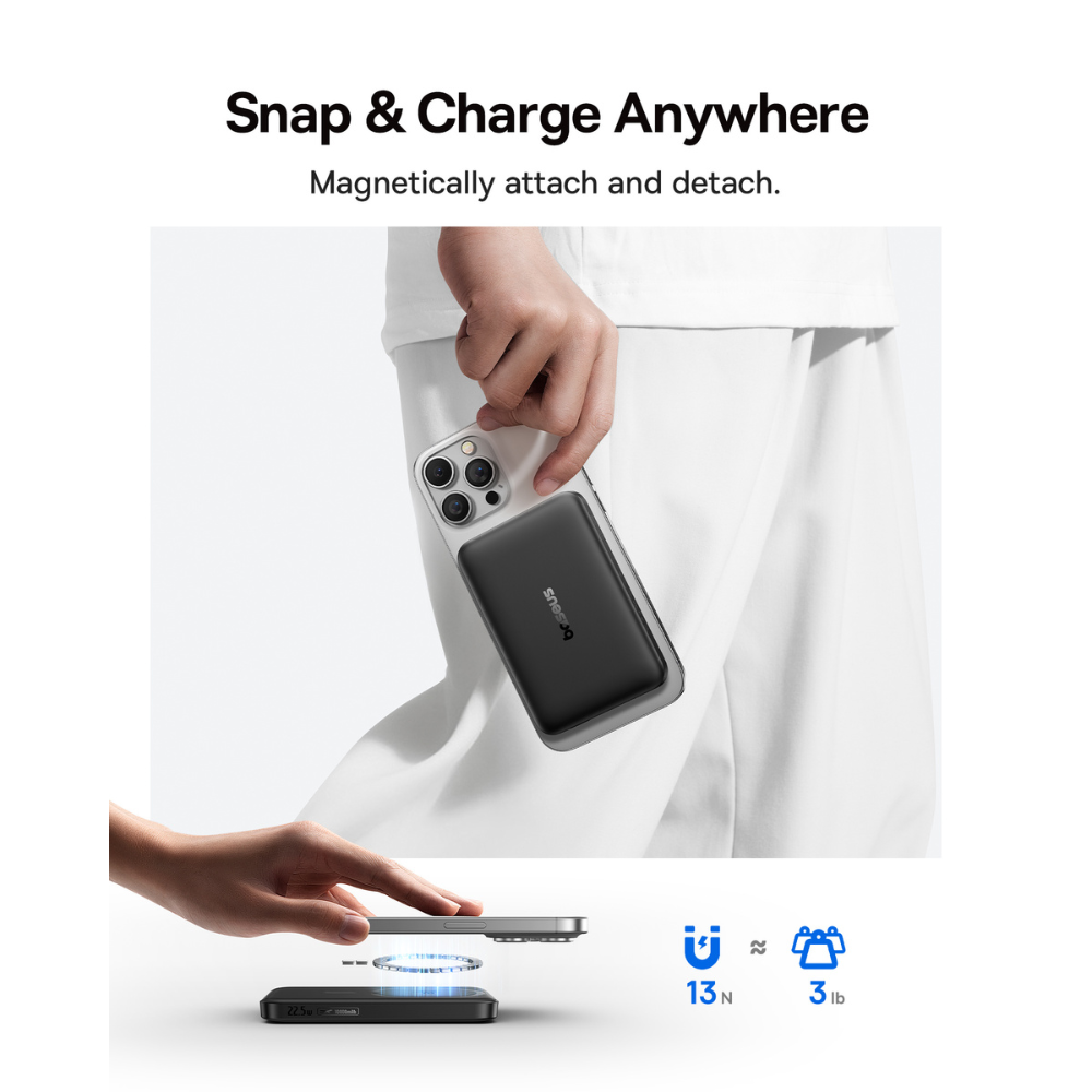 Pin Dự Phòng Không Dây Baseus EnerFill FM12 Qi2 10000mAh 22.5W (Sạc Không Dây Qi2 15W)