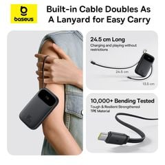 Pin Dự Phòng Baseus EnerFill FC31 QPow 3 20000mAh 45W (Digital Display, with Built-in USB-C + iP Cable)