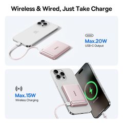 Pin Dự Phòng Không Dây Từ Tính Baseus PicoGo AM31 5000mAh 20W (With Kickstand, Wireless Charging Qi2 15W)