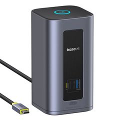 Hub Mở Rộng Đa Năng 12-in-1 Baseus Nomos NU1 Air Spacemate for MAC (Type-C to 2*HDMI 2K@60Hz + 2*DP 2K@60Hz + 2*USB-C (10Gbps) + 2*USB-A (5Gbps) + 2*USB-A (480Mbps) + 1*RJ45 + 1*PD100W)