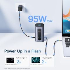 Hub Mở Rộng Đa Năng 12-in-1 Baseus Nomos NU1 Air Spacemate for MAC (Type-C to 2*HDMI 2K@60Hz + 2*DP 2K@60Hz + 2*USB-C (10Gbps) + 2*USB-A (5Gbps) + 2*USB-A (480Mbps) + 1*RJ45 + 1*PD100W)