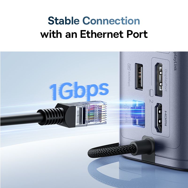 Hub Mở Rộng Đa Năng 12-in-1 Baseus Nomos NU1 Air Spacemate for MAC (Type-C to 2*HDMI 2K@60Hz + 2*DP 2K@60Hz + 2*USB-C (10Gbps) + 2*USB-A (5Gbps) + 2*USB-A (480Mbps) + 1*RJ45 + 1*PD100W)