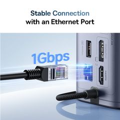 Hub Mở Rộng Đa Năng 12-in-1 Baseus Nomos NU1 Air Spacemate for MAC (Type-C to 2*HDMI 2K@60Hz + 2*DP 2K@60Hz + 2*USB-C (10Gbps) + 2*USB-A (5Gbps) + 2*USB-A (480Mbps) + 1*RJ45 + 1*PD100W)