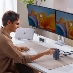 Hub Mở Rộng Đa Năng 12-in-1 Baseus Nomos NU1 Air Spacemate for MAC (Type-C to 2*HDMI 2K@60Hz + 2*DP 2K@60Hz + 2*USB-C (10Gbps) + 2*USB-A (5Gbps) + 2*USB-A (480Mbps) + 1*RJ45 + 1*PD100W)