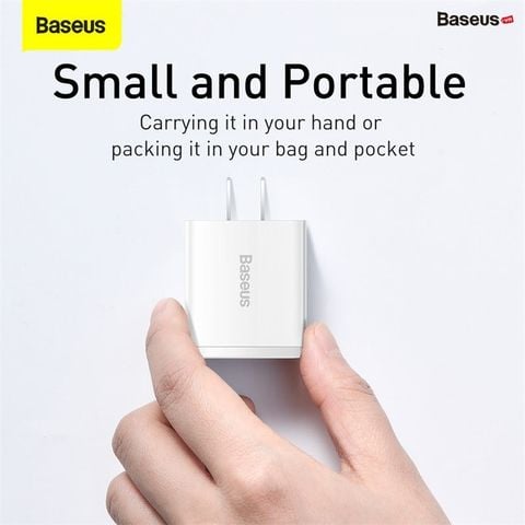 Cốc sạc nhanh Baseus Compact 30W – Siêu nhỏ gọn, 2 cổng USB + Type-C, hỗ trợ PD/QC3.0, sạc nhanh đa thiết bị tiện lợi