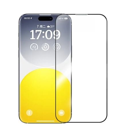 Kính cường lực Baseus Schott iPhone 15 – Full viền HD, lọc bụi, kèm bộ dán & vệ sinh, 1 miếng