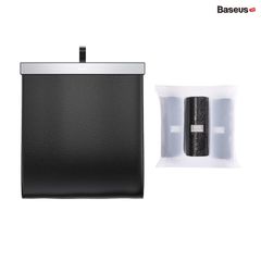Túi chứa đồ tiện dụng gắn lưng ghế trên xe hơi Baseus Large Garbage Bag (Túi lớn, da PU , nắm đậy kim loại có nam châm)