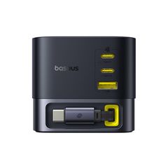 Củ Sạc Nhanh Để Bàn Baseus Super GaN 100W (GaN6 Technology, with 0.8m Retractable Type-C Cable + 2*Type-C + 1*USB-A port)