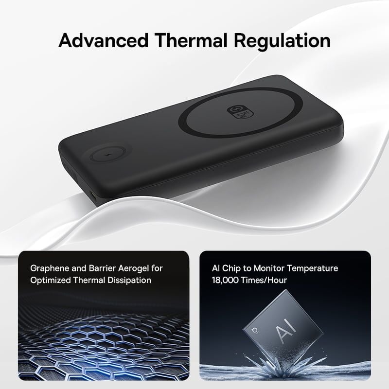 Pin Dự Phòng Không Dây Baseus EnerFill FT11 10000mAh 27W (15W Wireless Charging, for iWatch and Phone, Includes C to C 60W 30cm Cable)