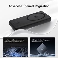 Pin Dự Phòng Không Dây Baseus EnerFill FT11 10000mAh 27W (15W Wireless Charging, for iWatch and Phone, Includes C to C 60W 30cm Cable)
