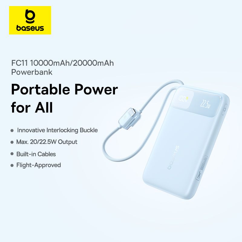 Pin Dự Phòng Baseus EnerFill FC11 22.5W (10000mAh/20000mAh, Digital Display, with Dual Built-in Cables)