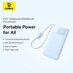 Pin Dự Phòng Baseus EnerFill FC11 22.5W (10000mAh/20000mAh, Digital Display, with Dual Built-in Cables)