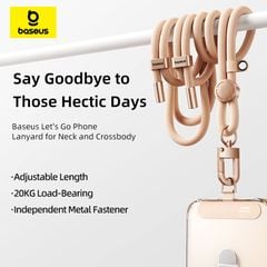 Dây Đeo Điện Thoại Baseus Let's Go (Auto-Locking, 3-Point Telescopic Buckle for Flexible Adjustment, 20KG Load-Bearing, 35-70cm)