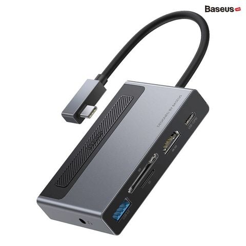 Hub 6 in 1 Baseus Magic – Type-C to HDMI 4K, USB 3.0, SD/TF, AUX 3.5mm, PD 100W, gắn iPad/Macbook/Surface Pro 7 tiện lợi