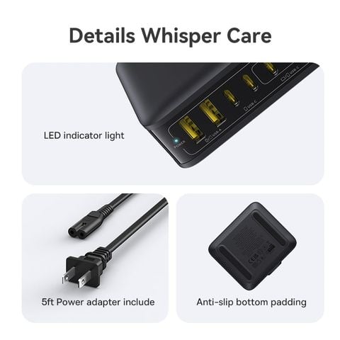 Bộ Sạc Để Bàn Baseus EnerFill FH21 120W (4*Type-C + 2*USB-A port)