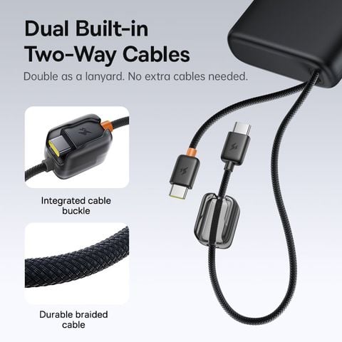Pin Dự Phòng Baseus EnerFill FC41 25000mAh 145W (Digital Display, with Dual Built-in USB-C Cables, 1*Type-C + 1*USB-A port)