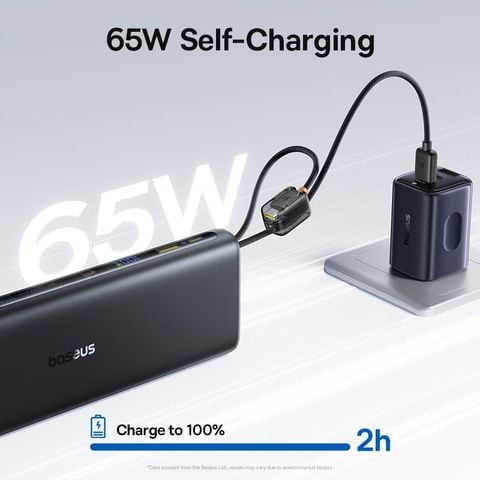 Pin Dự Phòng Baseus EnerFill FC41 25000mAh 145W (Digital Display, with Dual Built-in USB-C Cables, 1*Type-C + 1*USB-A port)