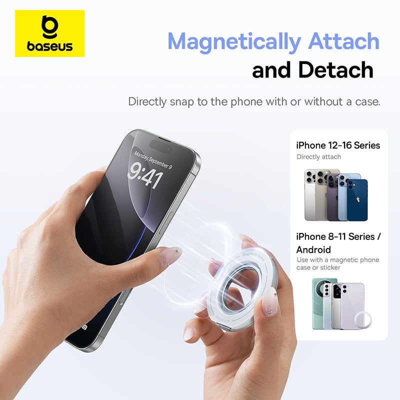 Giá Đỡ Điện Thoại Từ Tính Vòng Kép Baseus MagPro 3 (360° Adjustment, Dual-Sided Magnetic, Adjustable Height)