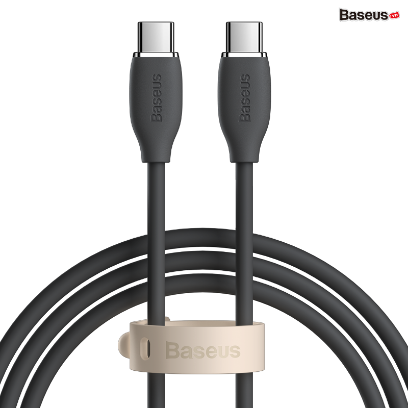 Cáp sạc nhanh C to C Baseus Jelly Liquid Silica Gel Fast Charging Data Cable Type-C to Type-C 100W 1.2m Black
