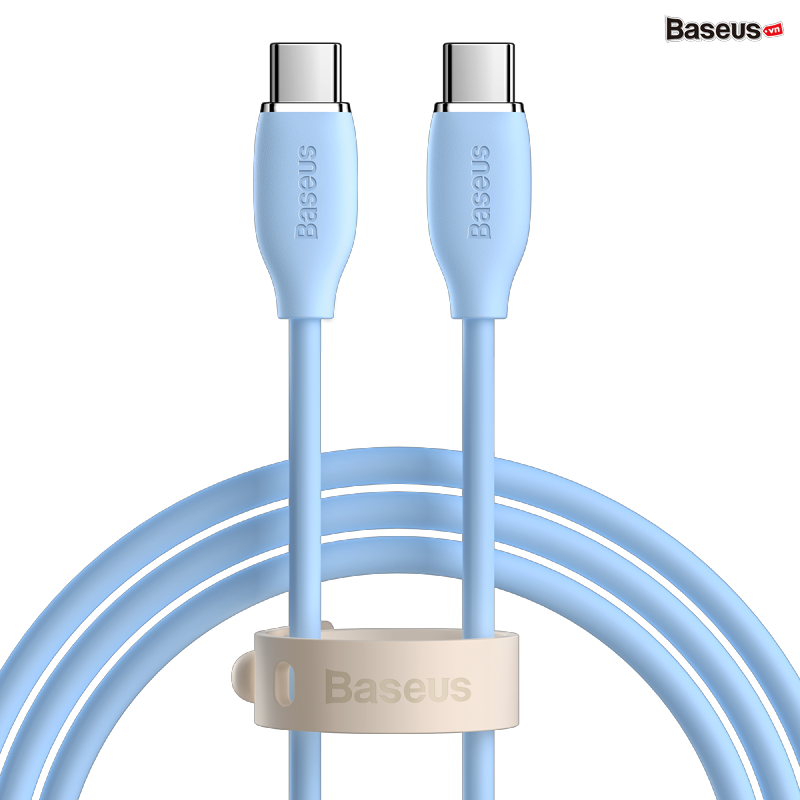 Cáp sạc nhanh C to C Baseus Jelly Liquid Silica Gel Fast Charging Data Cable Type-C to Type-C 100W 1.2m Blue
