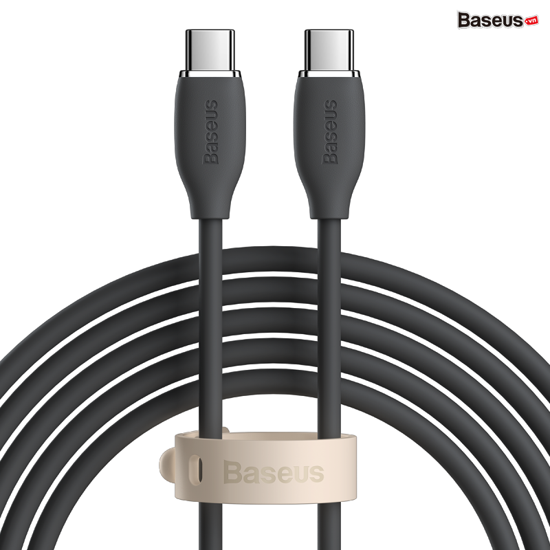 Cáp sạc nhanh C to C Baseus Jelly Liquid Silica Gel Fast Charging Data Cable Type-C to Type-C 100W 2m Black