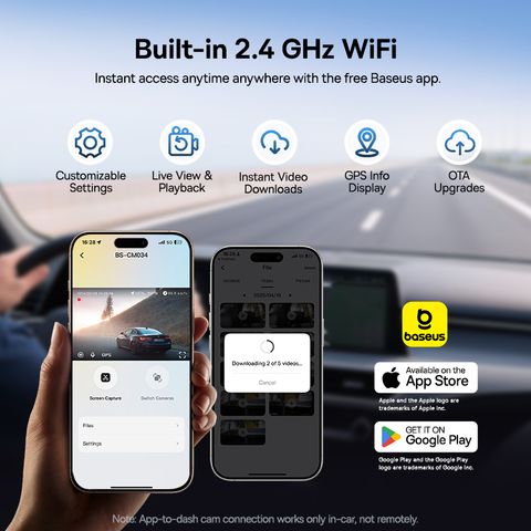 Cam Hành Trình Cho Ô Tô Baseus PrimeTrip VD1 Pro 4K (170° Adjustable View, Solar Sync System, 2.4GHz WiFi & App Control, Enhanced Night Vision, GPS Positioning)