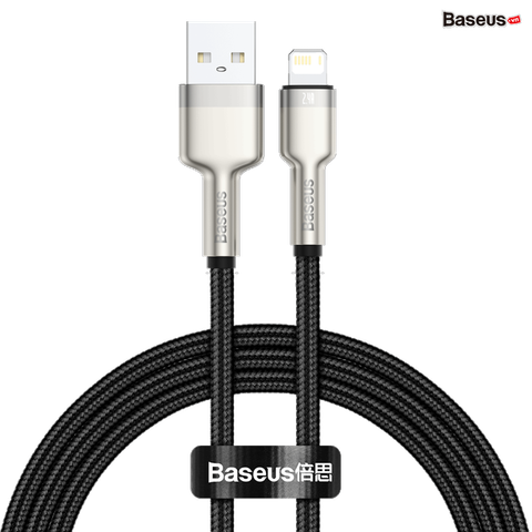 Cáp sạc nhanh Baseus Cafule Metal – USB-A to Lightning, 2.4A, siêu bền, dùng cho iPhone/iPad, chống đứt gãy