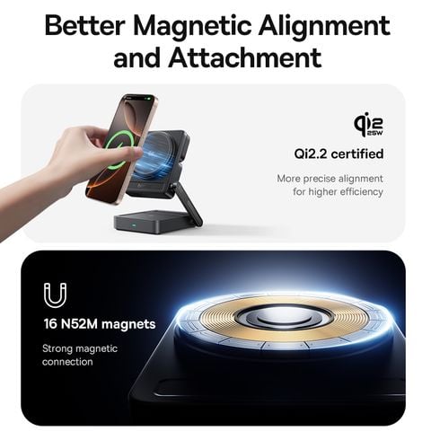 Đế Sạc Đứng Không Dây 3-in-1 Baseus PicoGo AF21 35W (Qi2.2 25W Wireless Charging)
