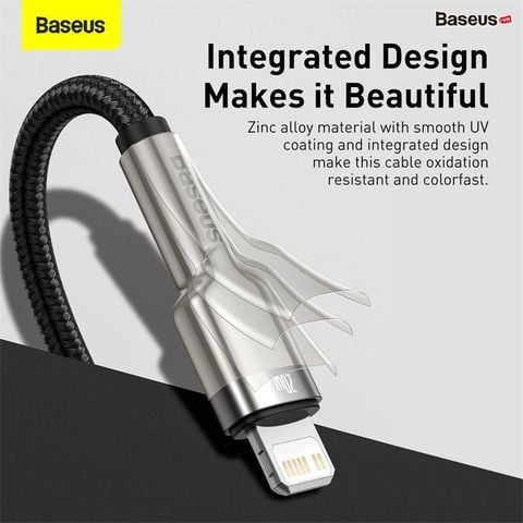 Cáp sạc nhanh C to Lightning 20W Baseus Cafule Metal cho iPhone 12 Series
