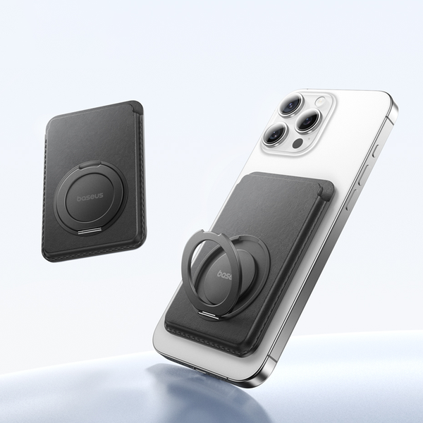 Ví Thẻ Tích Hợp Ring Nam Châm Magsafe Gắn Lưng iPhone Baseus MagPro 3 (11N Magnetic Attachment, Holds Up to 3 Cards, Built-in 360° Rotating Stand)