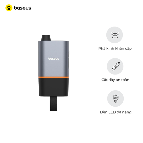 Dụng Cụ Búa Thoát Hiểm Khẩn Cấp tích hợp đèn LED cho xe Ô Tô Baseus Sharp Tool Series Emergency Hammer Pro (3 in 1)