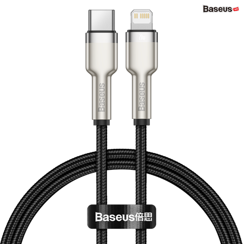 Cáp sạc nhanh C to Lightning 20W Baseus Cafule Metal cho iPhone 12 Series