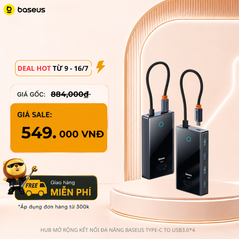 Hub Mở Rộng Kết Nối Đa Năng Baseus PioneerJoy Series Multifunctional cho Smartphone/Tablet/Macbook/Laptop (4/5/6/8-Port Type-C HUB Adapter)
