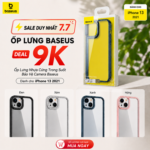 Ốp Lưng Nhựa Cứng Trong Suốt Bảo Vệ Camera Baseus Crystal Dùng Cho iPhone 13 2021