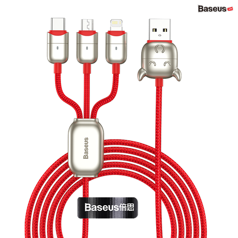 Cáp sạc đa năng bản đặc biệt Baseus Year of the Ox One-for-three Data Cable USB For M+L+C (3.5A, 1.2m)