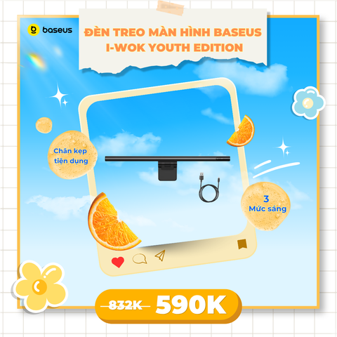 Đèn treo màn hình Baseus i-Wok Youth Edition – 3 chế độ sáng, chống ánh sáng xanh