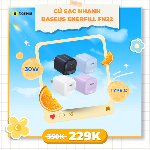 Củ Sạc Nhanh Baseus EnerFill FN22 30W (1*Type-C port, iPhone / iPad / Samsung)