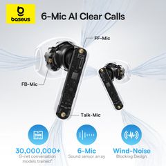 Tai Nghe Không Dây TWS Baseus Bass BS1 (Bluetooth v6.0, 7H, Adaptive ANC, IP55, 6-Mics ENC, Smart App Control)