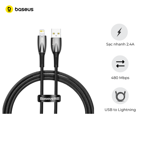 Cáp Sạc Nhanh Cho iPhone Baseus Glimmer Series Fast Charging Data Cable USB to Lightning 2.4A