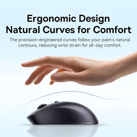 Chuột Không Dây Công Thái Học Baseus Editor EM2 (Bluetooth v5.3 & 2.4G Wireless Dual Mode, 45H, 4000 DPI, 300mAh, <30dB Quiet Clicking, Up to 250Hz Polling Rate)